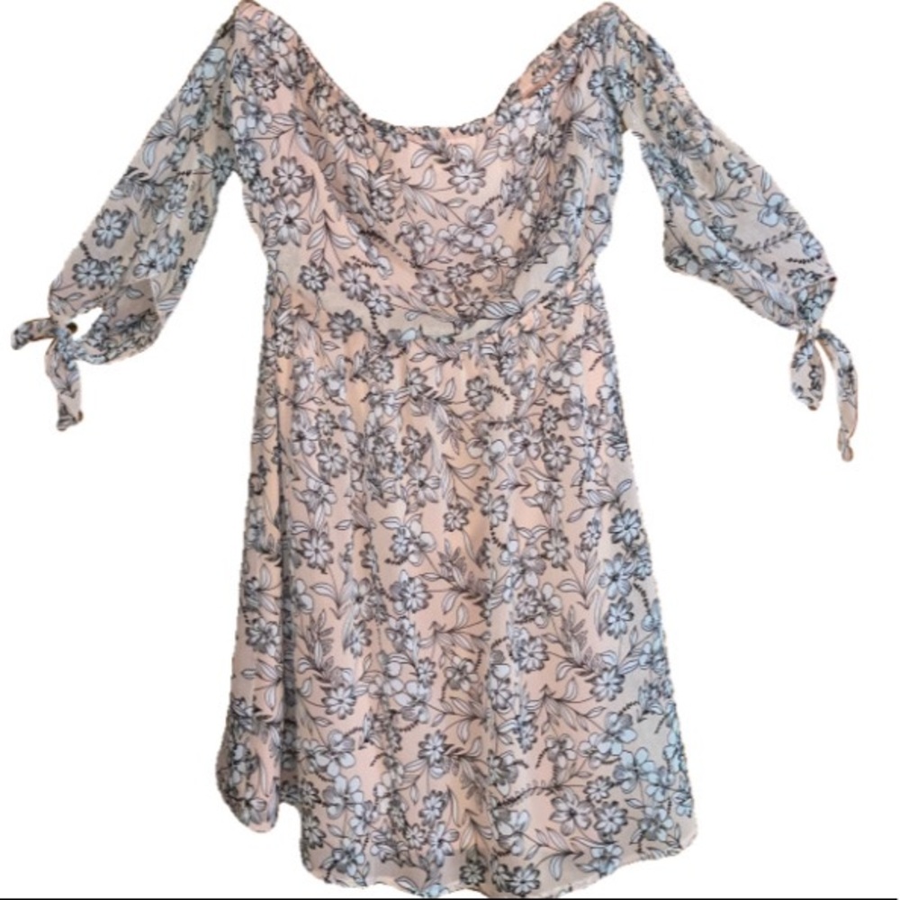 charlotte russe off the shoulder light peach dress